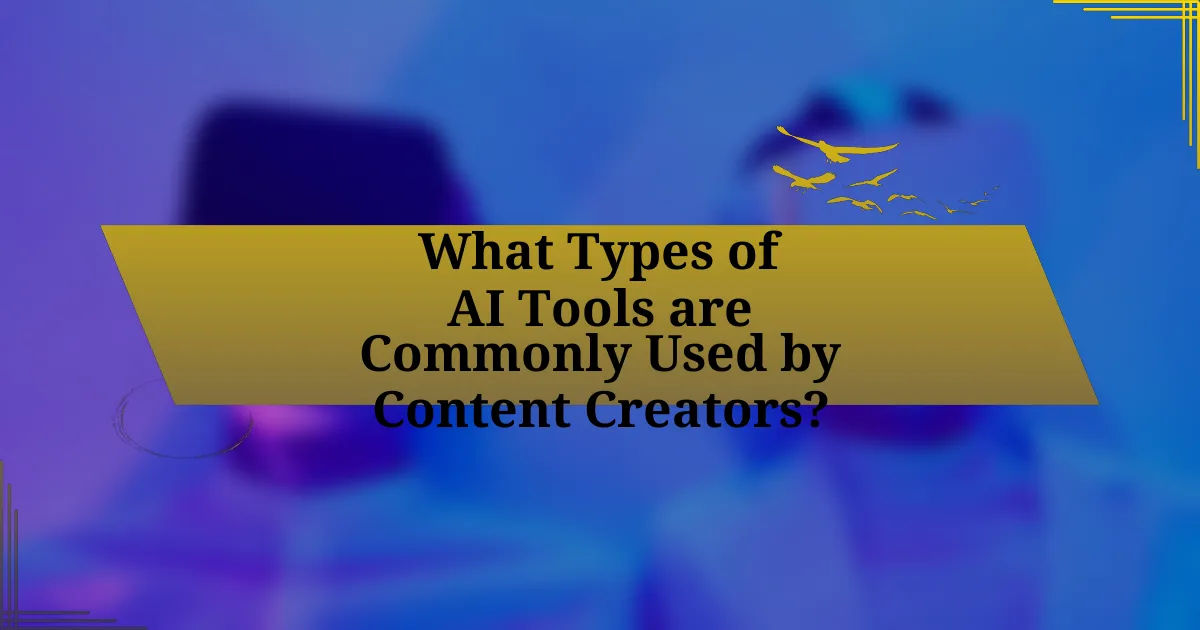 What Types of AI Tools are Commonly Used by Content Creators?