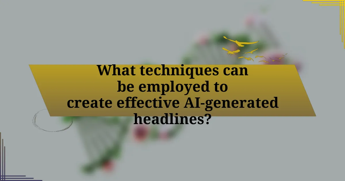 What techniques can be employed to create effective AI-generated headlines?