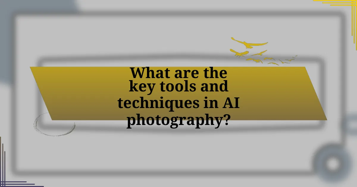 What are the key tools and techniques in AI photography?